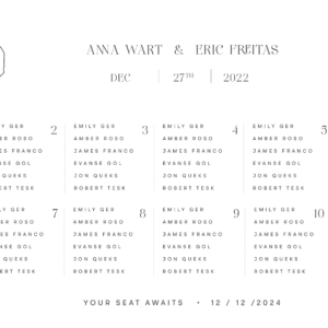 Acrylic Seating Chart  1/8” Thick - Essential Harmony 36" × 24″- (Select color) (Select Package and Shape)