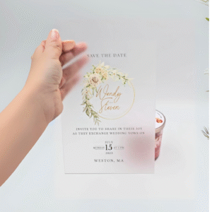 Acrylic Invitation 1/8” Thick— Graphic Bouquet 5"×7″—(Select colour) (Select Package and Shape)