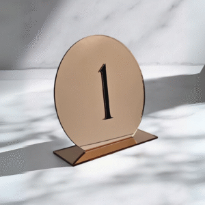 Acrylic Table Number 1/8” Thick— Essential Harmony 5"×7″—(Select colour) (Select Package and Shape)