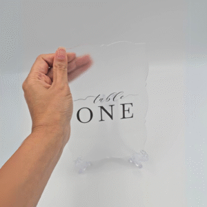 Acrylic Table Number 1/8” Thick— Essential Calm 5"×7″—(Select colour) (Select Package and Shape)