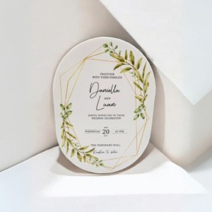 Acrylic Invitation 1/8” Thick— Graphic Leaves 5"×7″—(Select colour) (Select Package and Shape)